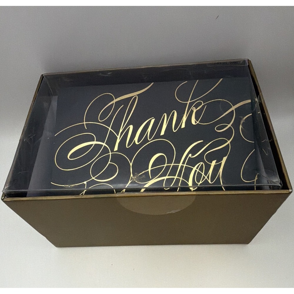 Anna Griffin Always Anna Thank You Notes & Envelopes Open Box34 Count Gold Black